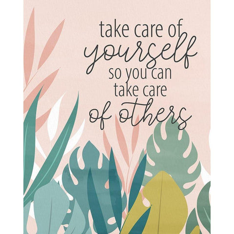 Take Care of Yourself Black Modern Wood Framed Art Print with Double Matting by Allen, Kimberly