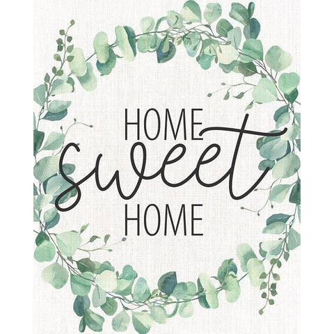 Home Sweet Home Wreath White Modern Wood Framed Art Print by Allen, Kimberly