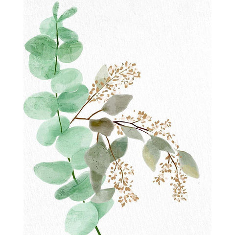 Eucalyptus 2 White Modern Wood Framed Art Print by Allen, Kimberly