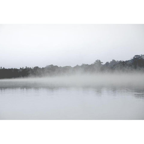 Lake Mist Black Modern Wood Framed Art Print with Double Matting by Allen, Kimberly