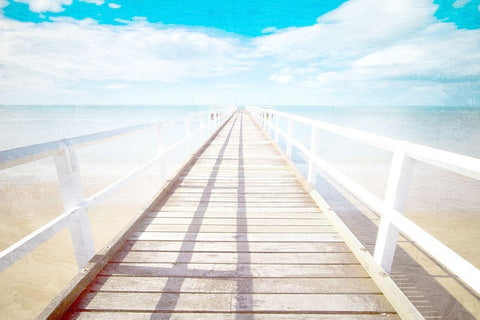 Pier White Modern Wood Framed Art Print with Double Matting by Allen, Kimberly