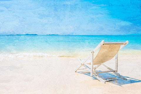 Shore Watching White Modern Wood Framed Art Print with Double Matting by Allen, Kimberly