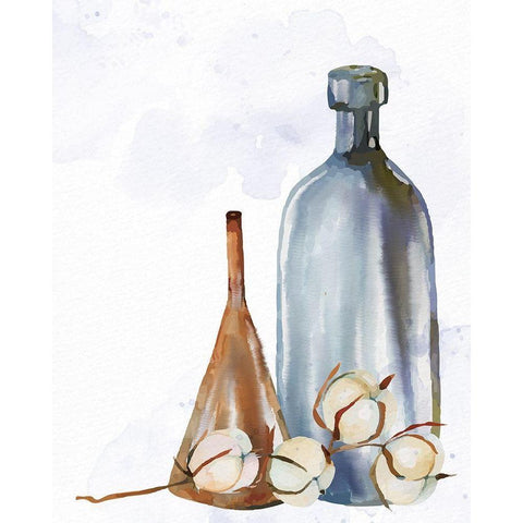 Cotton Vase 2 Gold Ornate Wood Framed Art Print with Double Matting by Allen, Kimberly