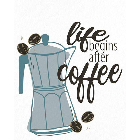 Life Begins Gold Ornate Wood Framed Art Print with Double Matting by Allen, Kimberly