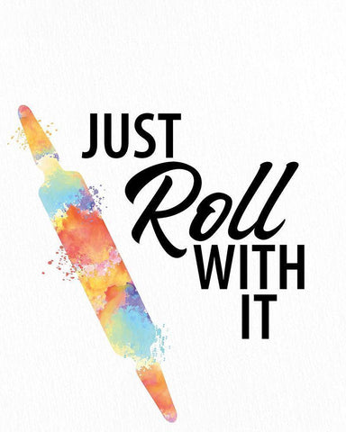 Just Roll With It Black Ornate Wood Framed Art Print with Double Matting by Allen, Kimberly