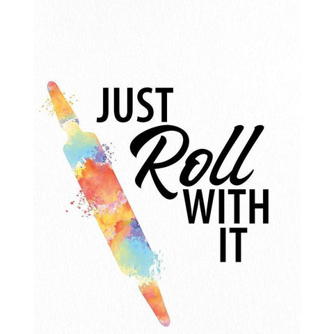 Just Roll With It Black Modern Wood Framed Art Print with Double Matting by Allen, Kimberly