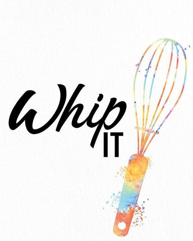 Whip It White Modern Wood Framed Art Print with Double Matting by Allen, Kimberly