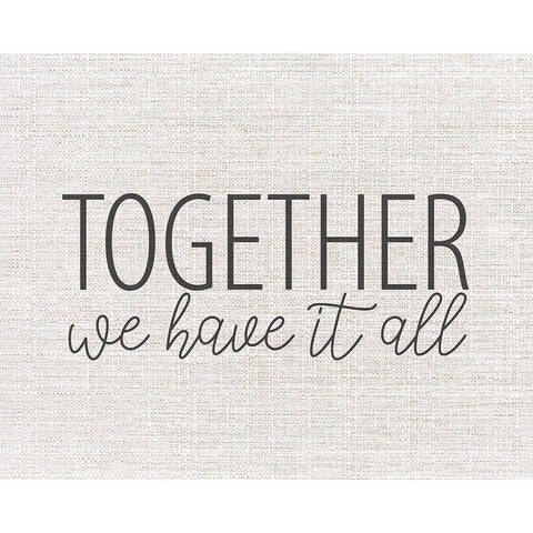 Together We White Modern Wood Framed Art Print by Allen, Kimberly