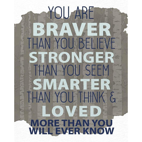 You Are Braver Gold Ornate Wood Framed Art Print with Double Matting by Allen, Kimberly