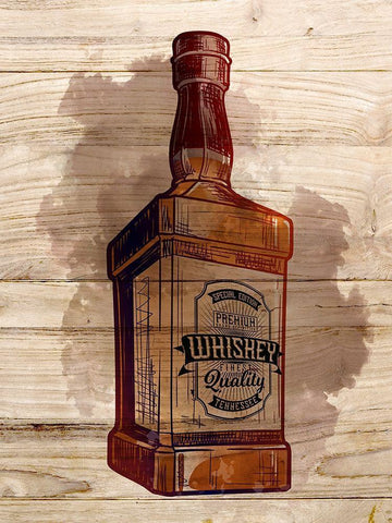 Whiskey 1 White Modern Wood Framed Art Print with Double Matting by Allen, Kimberly