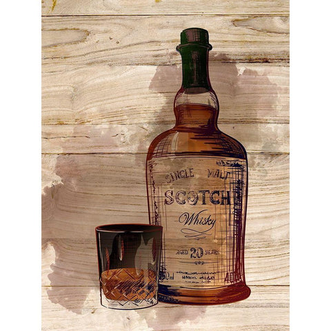 Whiskey 2 White Modern Wood Framed Art Print by Allen, Kimberly