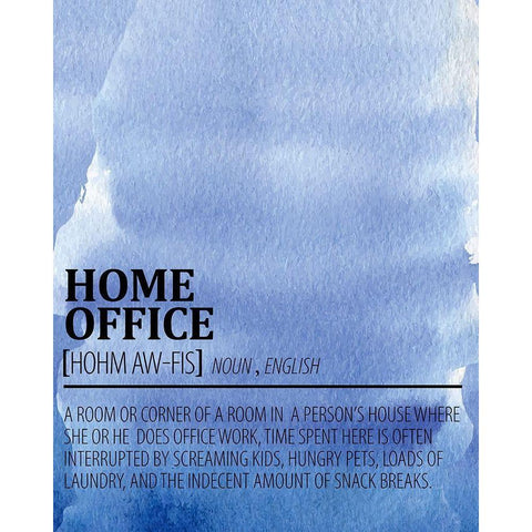 Home Office Watercolor Blue Black Modern Wood Framed Art Print with Double Matting by Allen, Kimberly