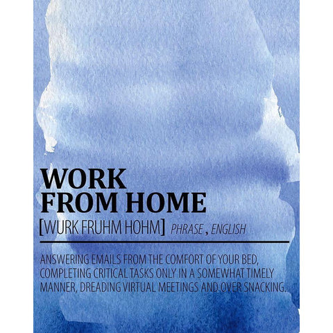 Work from Home Watercolor Blue White Modern Wood Framed Art Print by Allen, Kimberly