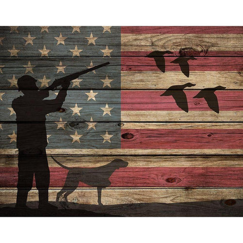 American Bird Hunt Black Modern Wood Framed Art Print with Double Matting by Allen, Kimberly