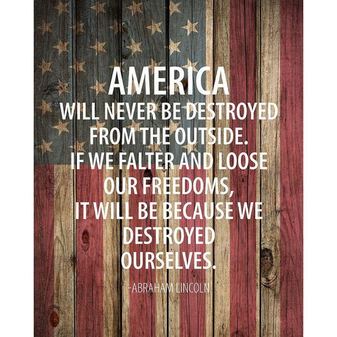 America Will Never White Modern Wood Framed Art Print by Allen, Kimberly