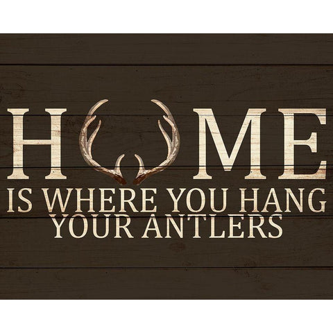 Home Antlers Gold Ornate Wood Framed Art Print with Double Matting by Allen, Kimberly