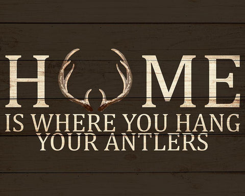Home Antlers Black Ornate Wood Framed Art Print with Double Matting by Allen, Kimberly