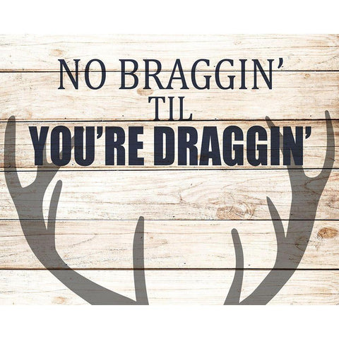 No Braggin Black Modern Wood Framed Art Print by Allen, Kimberly