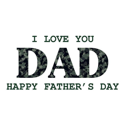 I love you Dad Camo Black Modern Wood Framed Art Print with Double Matting by Allen, Kimberly