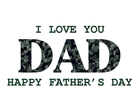I love you Dad Camo Black Ornate Wood Framed Art Print with Double Matting by Allen, Kimberly