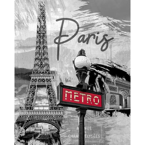 Paris Metro Gold Ornate Wood Framed Art Print with Double Matting by Allen, Kimberly