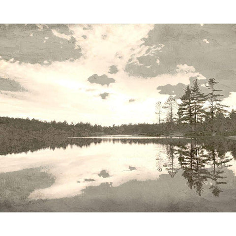 Sepia Lakefront Gold Ornate Wood Framed Art Print with Double Matting by Allen, Kimberly