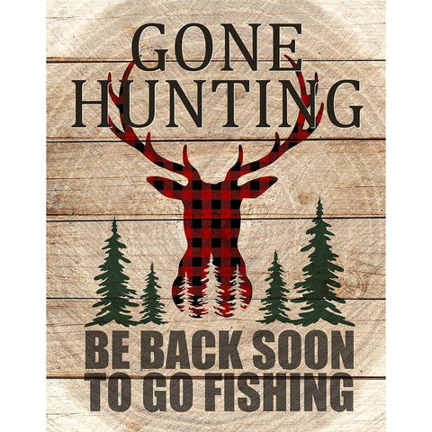 Gone Hunting White Modern Wood Framed Art Print by Allen, Kimberly