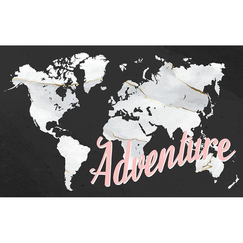 Adventure Marble Black Modern Wood Framed Art Print with Double Matting by Allen, Kimberly