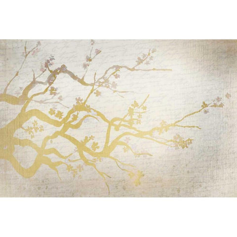 Cherry Blossom Branch Gold Ornate Wood Framed Art Print with Double Matting by Allen, Kimberly