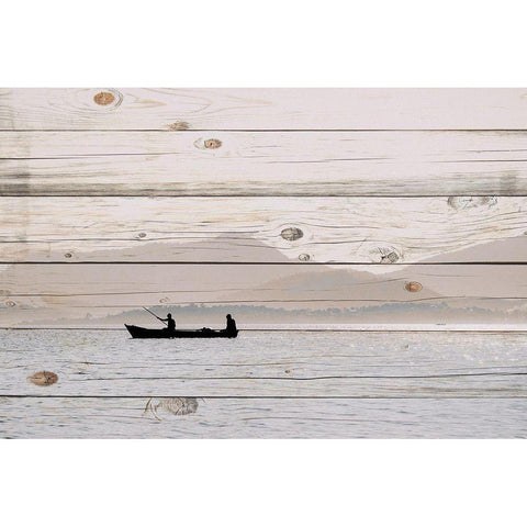 Morning Fish Black Modern Wood Framed Art Print with Double Matting by Allen, Kimberly