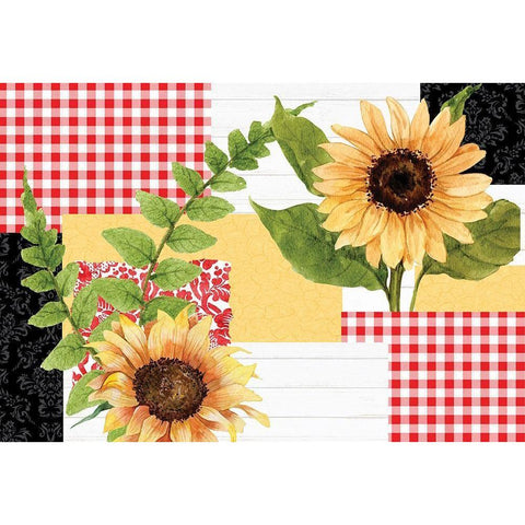 Sunflower Plaid 6 White Modern Wood Framed Art Print by Allen, Kimberly