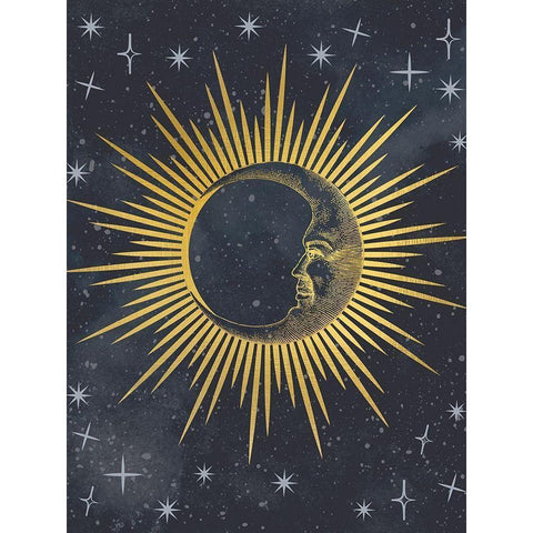 Moon Face White Modern Wood Framed Art Print by Allen, Kimberly