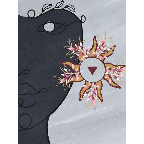 Sun Girl Black Modern Wood Framed Art Print with Double Matting by Allen, Kimberly