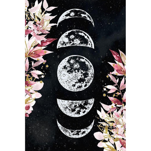 Moon Phases White Modern Wood Framed Art Print by Allen, Kimberly