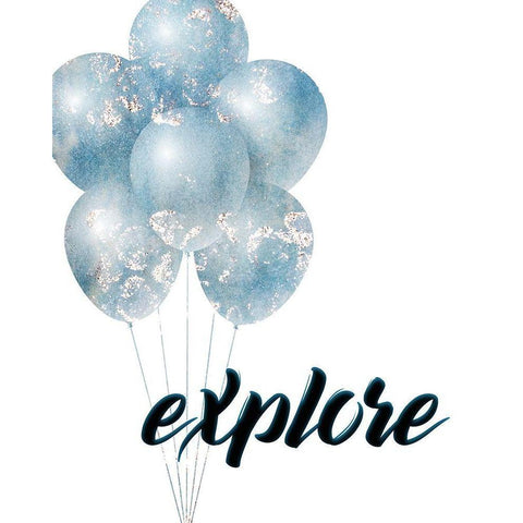 Balloon Discovery 1 White Modern Wood Framed Art Print by Allen, Kimberly