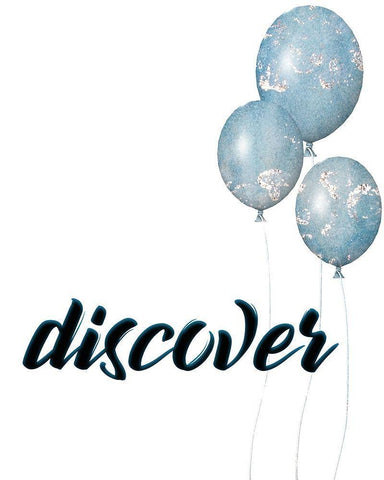 Balloon Discovery 2 White Modern Wood Framed Art Print with Double Matting by Allen, Kimberly