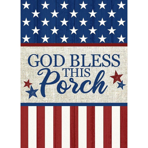 Bless This Porch Gold Ornate Wood Framed Art Print with Double Matting by Allen, Kimberly