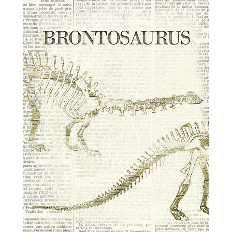 Brontosaurus White Modern Wood Framed Art Print by Allen, Kimberly