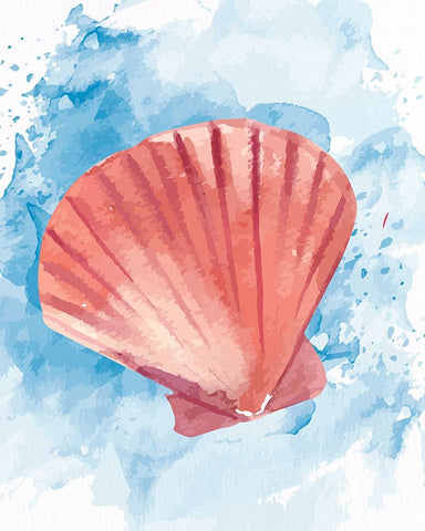 Coast Shell Pastel 3 White Modern Wood Framed Art Print with Double Matting by Allen, Kimberly