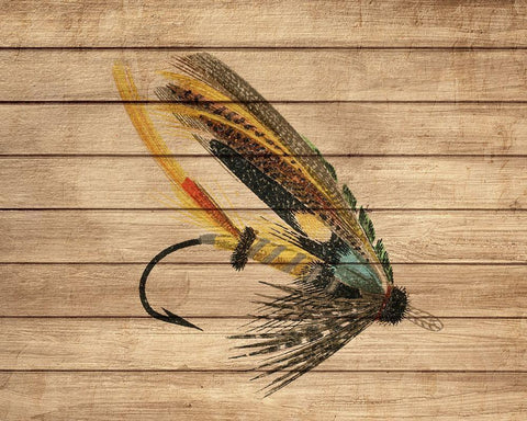 Fly Fishing 1 White Modern Wood Framed Art Print with Double Matting by Allen, Kimberly
