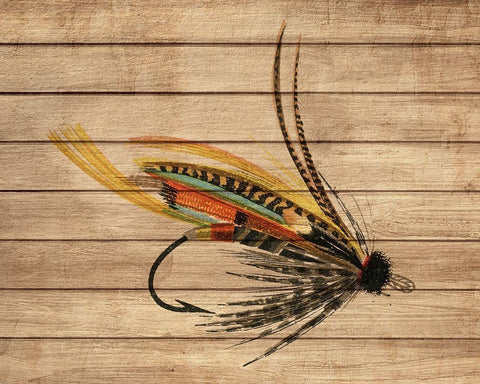 Fly Fishing 3 Black Ornate Wood Framed Art Print with Double Matting by Allen, Kimberly