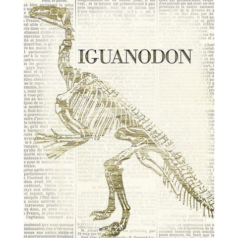 Iguanodon Gold Ornate Wood Framed Art Print with Double Matting by Allen, Kimberly