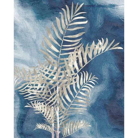 Palm Blues 1 Black Modern Wood Framed Art Print by Allen, Kimberly