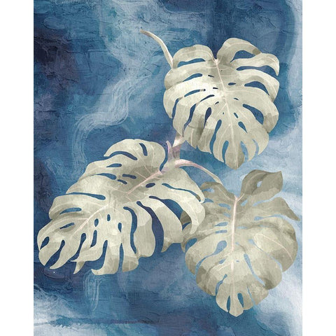 Palm Blues 2 Black Modern Wood Framed Art Print with Double Matting by Allen, Kimberly