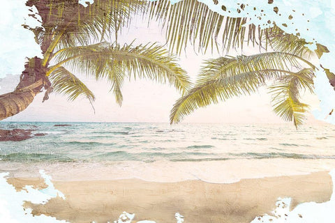 Paradise White Modern Wood Framed Art Print with Double Matting by Allen, Kimberly