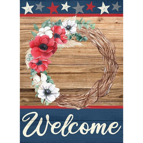 Patriotic Welcome Gold Ornate Wood Framed Art Print with Double Matting by Allen, Kimberly