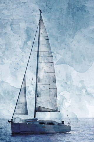 Sailing White Modern Wood Framed Art Print with Double Matting by Allen, Kimberly