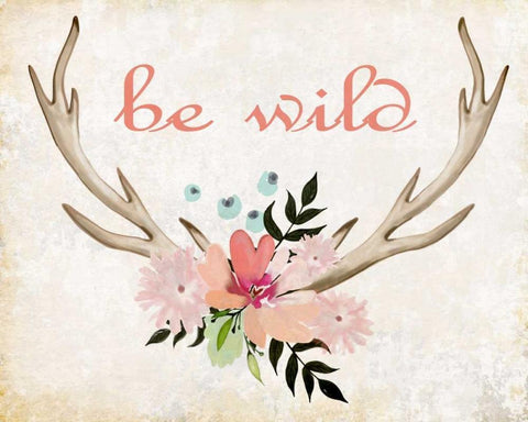 Be Wild White Modern Wood Framed Art Print with Double Matting by Allen, Kimberly