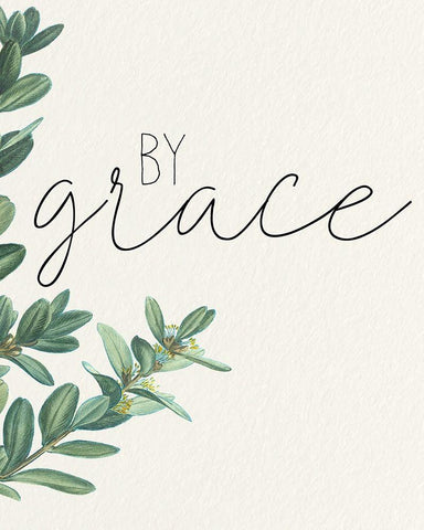 By Grace White Modern Wood Framed Art Print with Double Matting by Allen, Kimberly