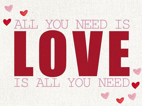 All You Need is LOVE White Modern Wood Framed Art Print with Double Matting by Allen, Kimberly